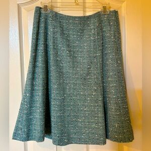 Misses turquoise tweed skirt, size 8